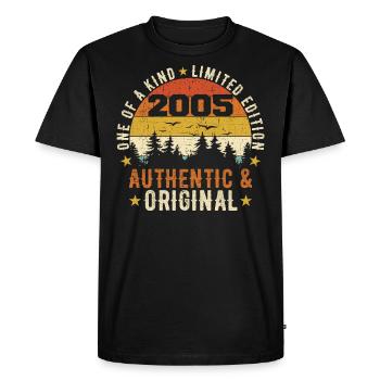 Original 2005 Birthday Gift 2005 Authentic - Men's Premium Organic T-Shirt - black - Front - Nico (187cm)