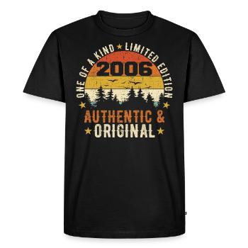Original 2006 Authentic 2006 Birthday Gift - Men's Premium Organic T-Shirt - black - Front - Nico (187cm)