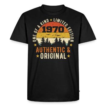 Original 1970 Cadeau D'anniversaire 1970 Authentic - T-shirt Premium bio Homme - noir - Devant - Nico (187cm)