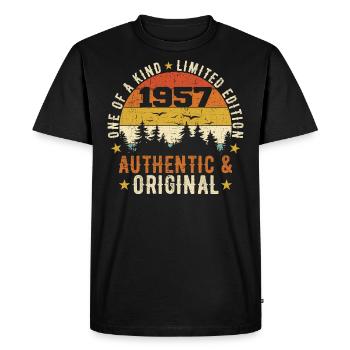 Original 1957 Cadeau D'anniversaire 1957 Authentic - T-shirt Premium bio Homme - noir - Devant - Nico (187cm)