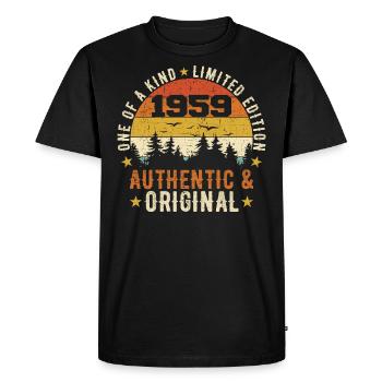 Original 1959 Cadeau D'anniversaire 1959 Authentic - T-shirt Premium bio Homme - noir - Devant - Nico (187cm)