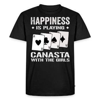 Happiness Playing Canasta With The Girls | Canasta - T-shirt Premium bio Homme - noir - Devant - Nico (187cm)