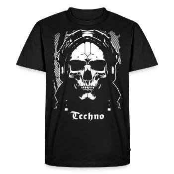Techno - T-shirt Premium bio Homme - noir - Devant - Nico (187cm)