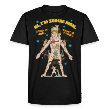 Zodiac Man - Men's Premium Organic T-Shirt - black - Front - Nico (187cm)