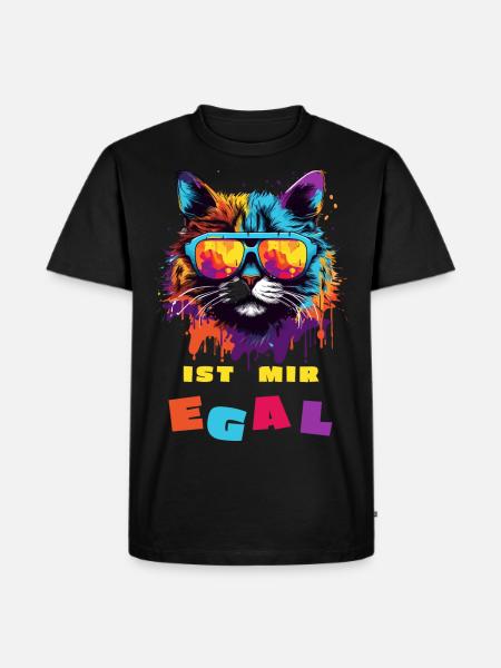 Katze "Ist mir egal" - Männer Premium Bio T-Shirt - Schwarz