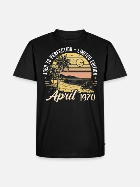 55 års fødselsdag Klassisk Bil April Vintage 1970 April - Herre Premium økologisk T-shirt - sort