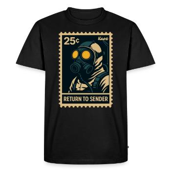 Retour à Masque à gaz émetteur - T-shirt Premium bio Homme - noir - Devant - Nico (187cm)