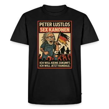 Peter Listless Punk Parody – Now Rampage! - Men's Premium Organic T-Shirt - black - Front - Nico (187cm)