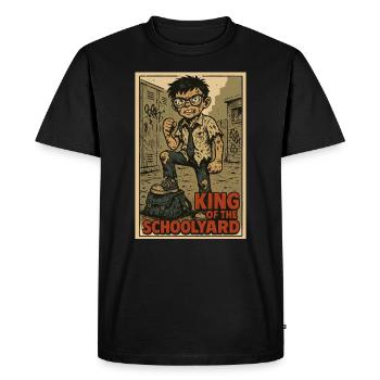 Model pupil and king of the schoolyard - Men's Premium Organic T-Shirt - black - Front - Nico (187cm)
