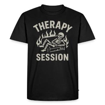 Séance de thérapie squelette – Tout brûle de toute façon - T-shirt Premium bio Homme - noir - Devant - Nico (187cm)