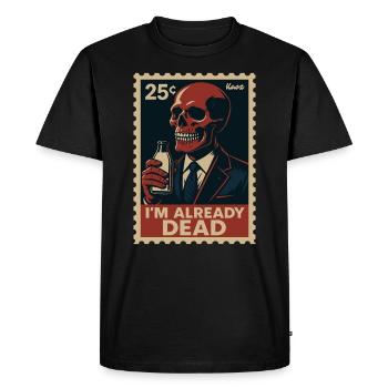 I'm Already Dead – Skeleton with Milk Bottle - Men's Premium Organic T-Shirt - black - Front - Nico (187cm)