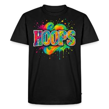 Hoops Basketball Sports Idée Cadeau BBall - T-shirt Premium bio Homme - noir - Devant - Nico (187cm)