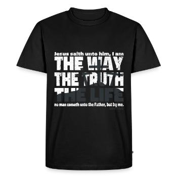 Jésus Christ le chemin de la vérité et la vie - T-shirt Premium bio Homme - noir - Devant - Nico (187cm)