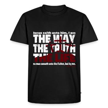 Jésus Christ le chemin de la vérité et la vie - T-shirt Premium bio Homme - noir - Devant - Nico (187cm)