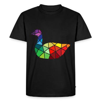 Polygon, poly geese, goose. funny and silly bird. - Men's Premium Organic T-Shirt - black - Front - Nico (187cm)