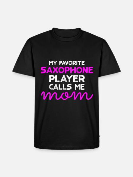 Fille mère saxophoniste - T-shirt Premium bio Homme - noir