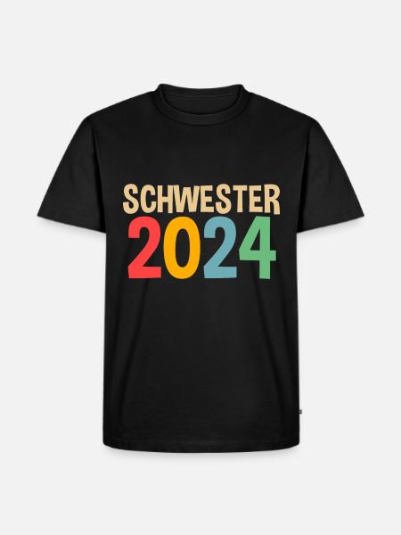 Werdende Schwester 2024 - Männer Premium Bio T-Shirt - Schwarz
