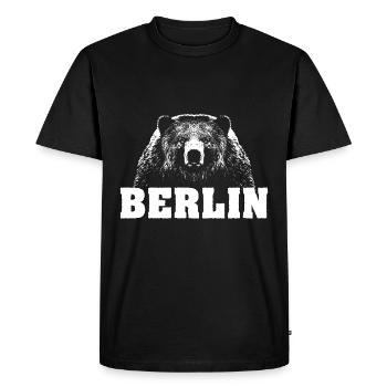 Ours de Berlin - T-shirt Premium bio Homme - noir - Devant - Nico (187cm)