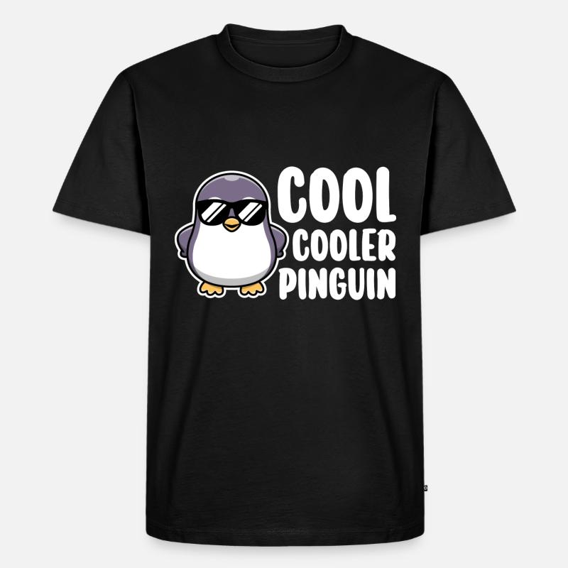 Pinguin - Männer Premium Bio T-Shirt - Schwarz