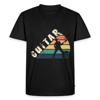 Je joue de la guitare - T-shirt Premium bio Homme - noir - Devant - Nico (187cm)