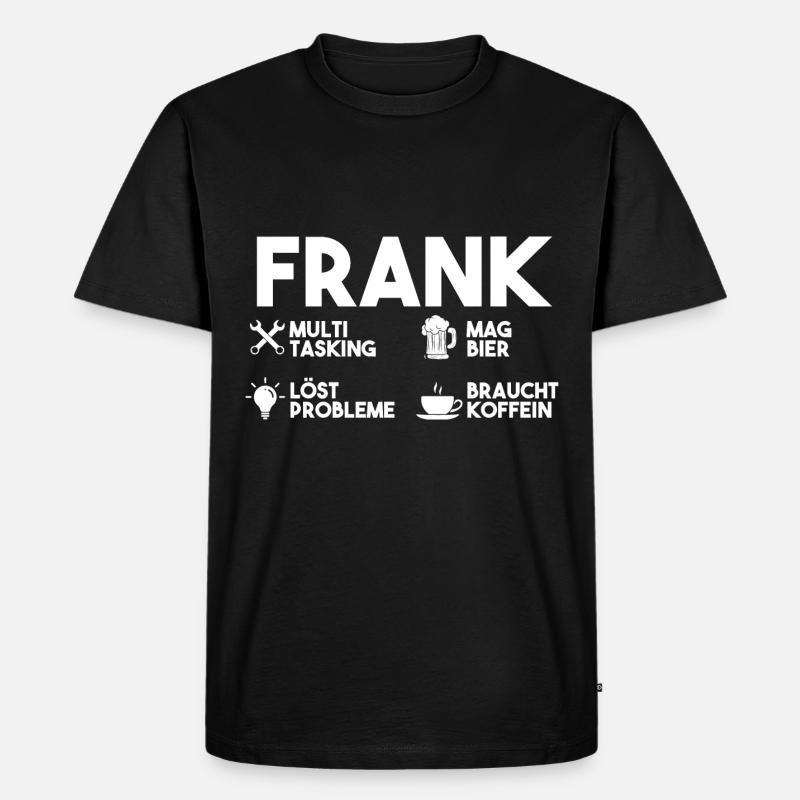 Frank - Männer Premium Bio T-Shirt - Schwarz
