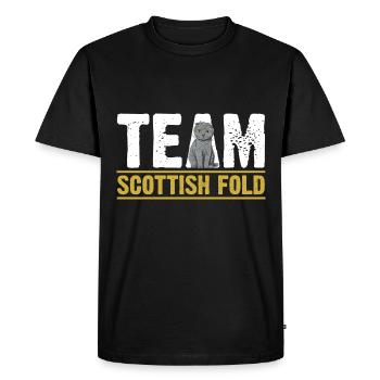 Scottish Fold Cat - Men's Premium Organic T-Shirt - black - Front - Nico (187cm)