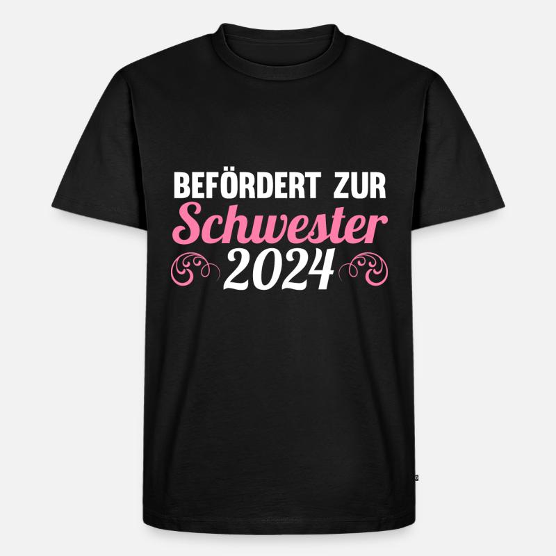 Werdende Schwester 2024 - Männer Premium Bio T-Shirt - Schwarz