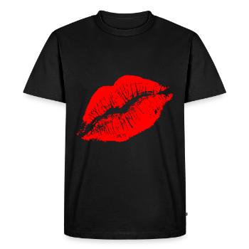 Sexy Red Lips. Kiss Me Sexy. - Men's Premium Organic T-Shirt - black - Front - Nico (187cm)