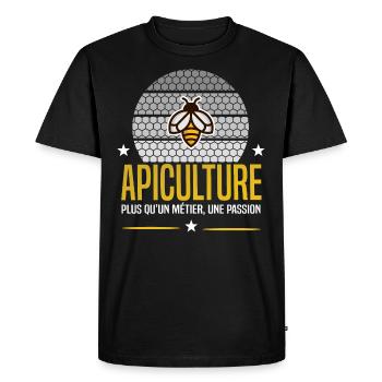 Apiculteur apiculture et abeilles - T-shirt Premium bio Homme - noir - Devant - Nico (187cm)