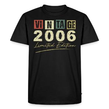 Vintage 2006 Original Birthday Gift 2006 - Men's Premium Organic T-Shirt - black - Front - Nico (187cm)