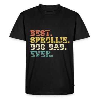 Sprollie Dad Chien Papa Maître Papa Vintage - T-shirt Premium bio Homme - noir - Devant - Nico (187cm)