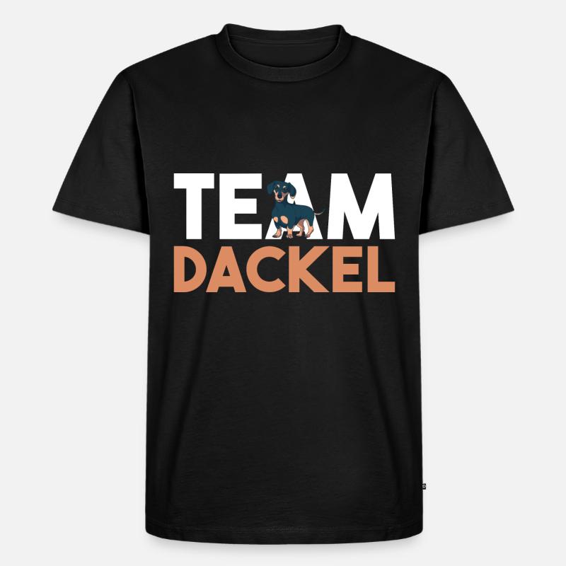 Hund Dackel - Männer Premium Bio T-Shirt - Schwarz