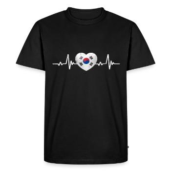 South Korea Heart South Korean Flag Retro - Men's Premium Organic T-Shirt - black - Front - Nico (187cm)