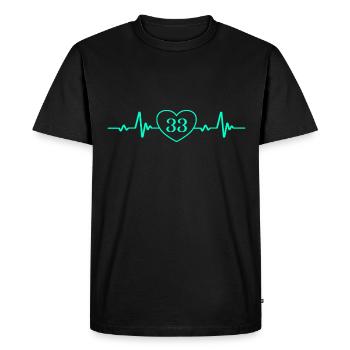 33rd Birthday Heart 33 - Men's Premium Organic T-Shirt - black - Front - Nico (187cm)