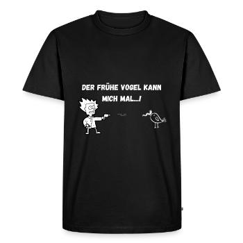 Le lève-tôt peut moi... ! - T-shirt Premium bio Homme - noir - Devant - Nico (187cm)