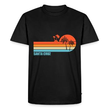 Surf en Californie Santa Cruz - T-shirt Premium bio Homme - noir - Devant - Nico (187cm)