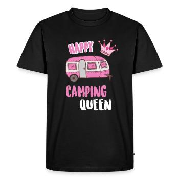 Happy Camping Queen - Men's Premium Organic T-Shirt - black - Front - Nico (187cm)