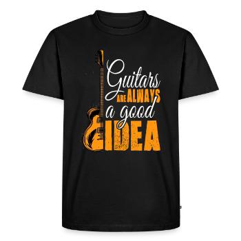 Playing guitar is always a good idea - Men's Premium Organic T-Shirt - black - Front - Nico (187cm)