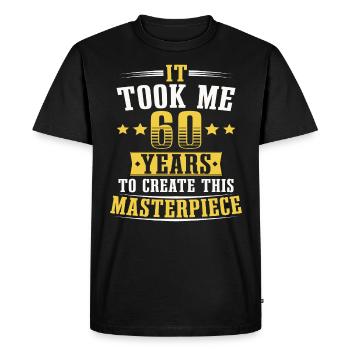 60e anniversaire 60 ans de la sentence - T-shirt Premium bio Homme - noir - Devant - Nico (187cm)