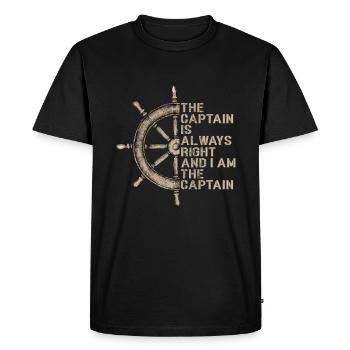 Le capitaine est always right and I am the captain - T-shirt Premium bio Homme - noir - Devant - Nico (187cm)