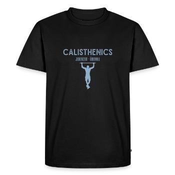 Calisthenics n’importe où - T-shirt Premium bio Homme - noir - Devant - Nico (187cm)