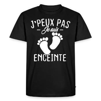 J'peux pas je suis enceinte - T-shirt Premium bio Homme - noir - Devant - Nico (187cm)