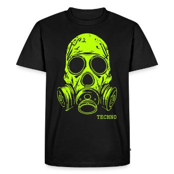Techno Skull with Gas Mask - Men's Premium Organic T-Shirt - black - Front - Nico (187cm)