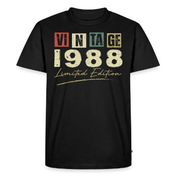 Vintage 1988 Original Cadeau Anniversaire 1988 - T-shirt Premium bio Homme - noir - Devant - Nico (187cm)