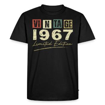 Vintage 1967 Original 1967 Anniversary Gift - Men's Premium Organic T-Shirt - black - Front - Nico (187cm)