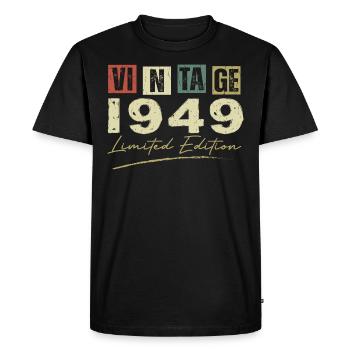 Vintage 1949 Original 1949 Anniversary Gift - Men's Premium Organic T-Shirt - black - Front - Nico (187cm)