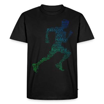 Jogging Course à pied Femmes Course à pied Running Cross Country Running - T-shirt Premium bio Homme - noir - Devant - Nico (187cm)