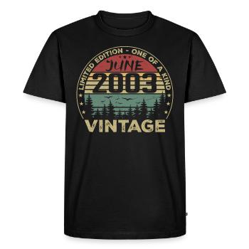 Cadeau Juin 2003 Anniversaire Juin 2003 Juin 2003 - T-shirt Premium bio Homme - noir - Devant - Nico (187cm)