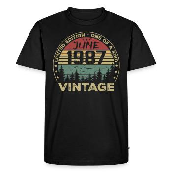 Gift June 1987 Birthday June 1987 June 1987 - Men's Premium Organic T-Shirt - black - Front - Nico (187cm)
