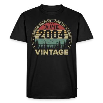 Cadeau Juin 2004 Anniversaire Juin 2004 Juin 2004 - T-shirt Premium bio Homme - noir - Devant - Nico (187cm)